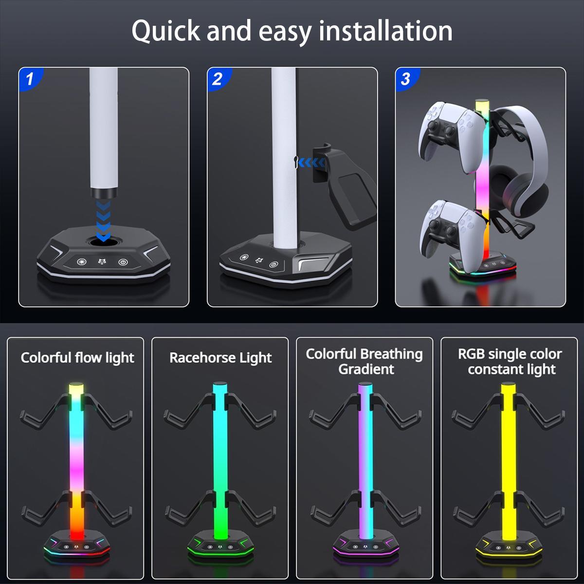 Game Controller Holder, Game Controller Display Stand with RGB Light Effect, Console Accessories for PS5 Controller/Xbox Controller, Switch Controller, Game Accessories, Game Peripherals