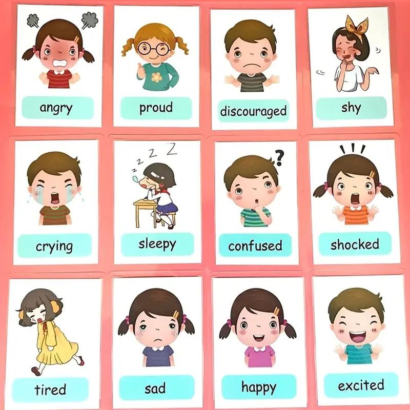 12 Colorful Waterproof Plastic Learning Cards, Early Education Flashcards for Kids, Pre-School Color Recognition & Vocabulary Development