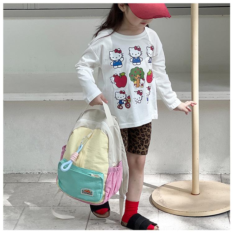 Boys' and girls' backpack 2026 new fashion color-blocking kindergarten baby school bag large capacity children's backpack