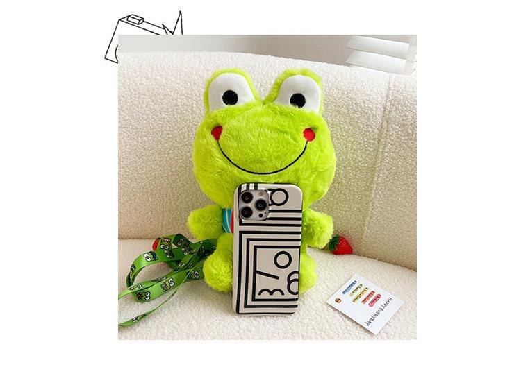 Y2K Korea Cute Cartoon Plush Frog Doll Backpack Anime Messenger Bags Personality Girls Shoulder Bag Kawaii Coin Purse Kids Gifts