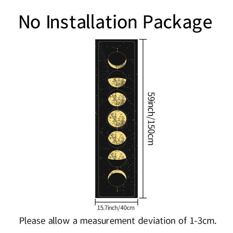 Moon & Plant Print Tapestry, 1 Count Boho Moon Phase Wall Hanging, Wall Decor For Home Bedroom & Living Room