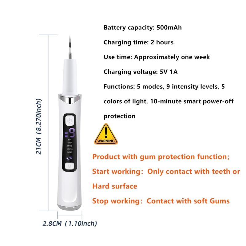 Electric Tooth Cleaner with LED Light, 4 Modes Teeth Cleaning Tool , With 2 Cleaning Heads, Oral Care Teeth Cleaning Tool USB Rechargeable Teeth Cleaning Machine Electric Tooth Cleaner with LED Light, 4 Modes Teeth Cleaning Tool , With 2 Cleaning Heads, Oral Care Teeth Cleaning Tool USB Rechargeable Teeth Cleaning Machine