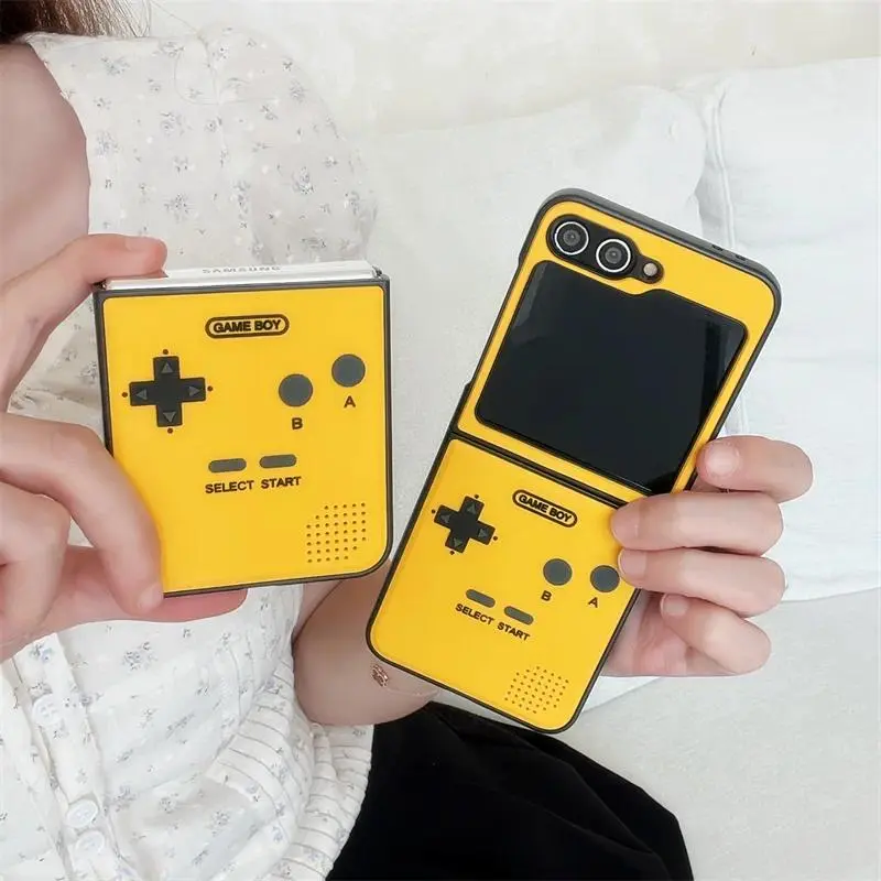 3D Game Boy Video Game Design Hard Polycarbonate Phone Case for Samsung Galaxy Z Flip 6-Z Flip 7, Shockproof Frame Cover, Funny Accessories for Gamers