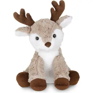 11.5 in Unisex Reiny Christmas Reindeer Stuffed Animal - Soft Scruffy Fur, Huggable Body Deer Plush Toy - Kids' Dolls & Stuffed Toys for House Decoration, Other Uses