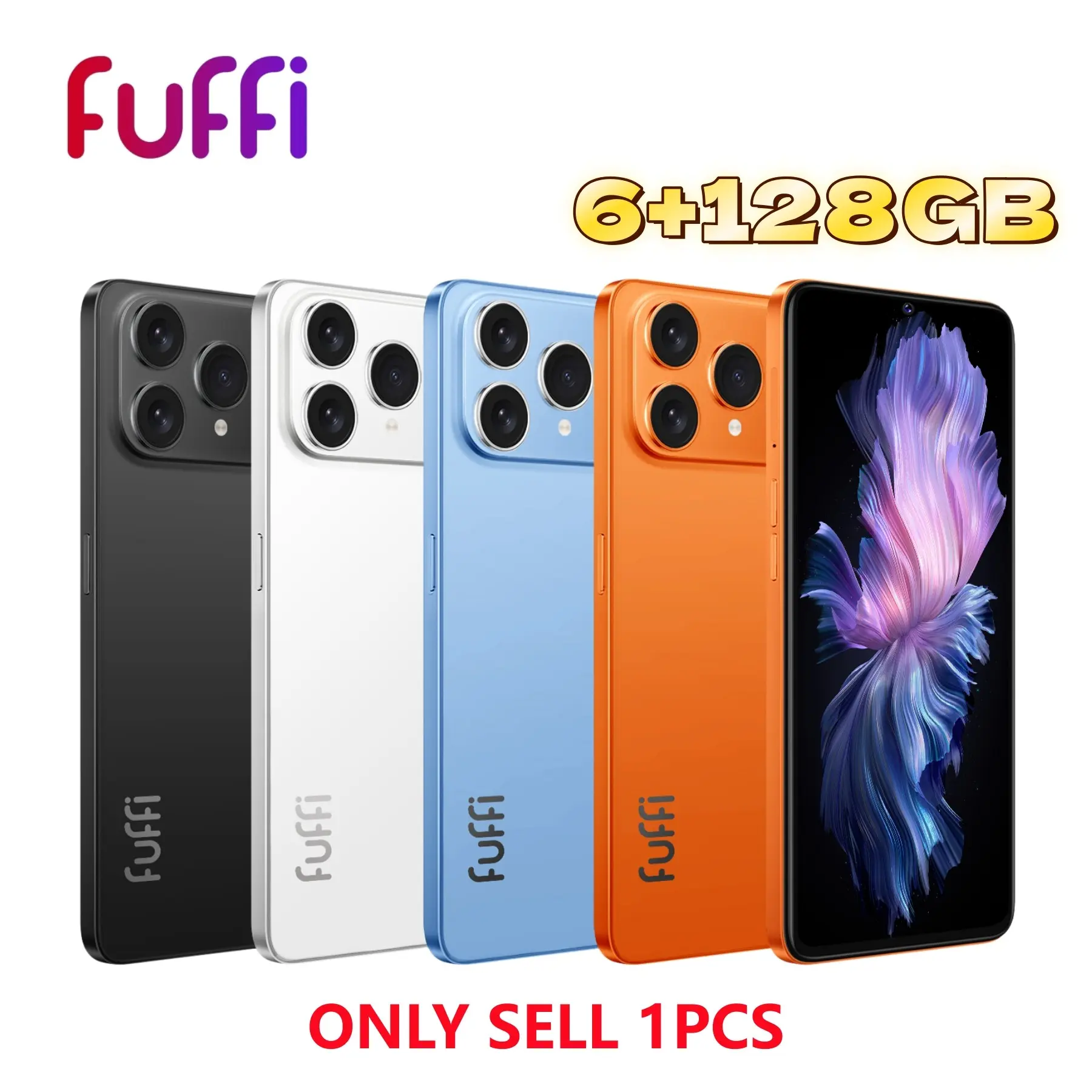 Fuffi M17 Pro Smart Phone, Global 4g Network, 6.53-Inch HD Screen, 6gb RAM 128GB ROM, Octa-Core Processor, Dual Sim, 4000mah Battery, Android System, Smartphone