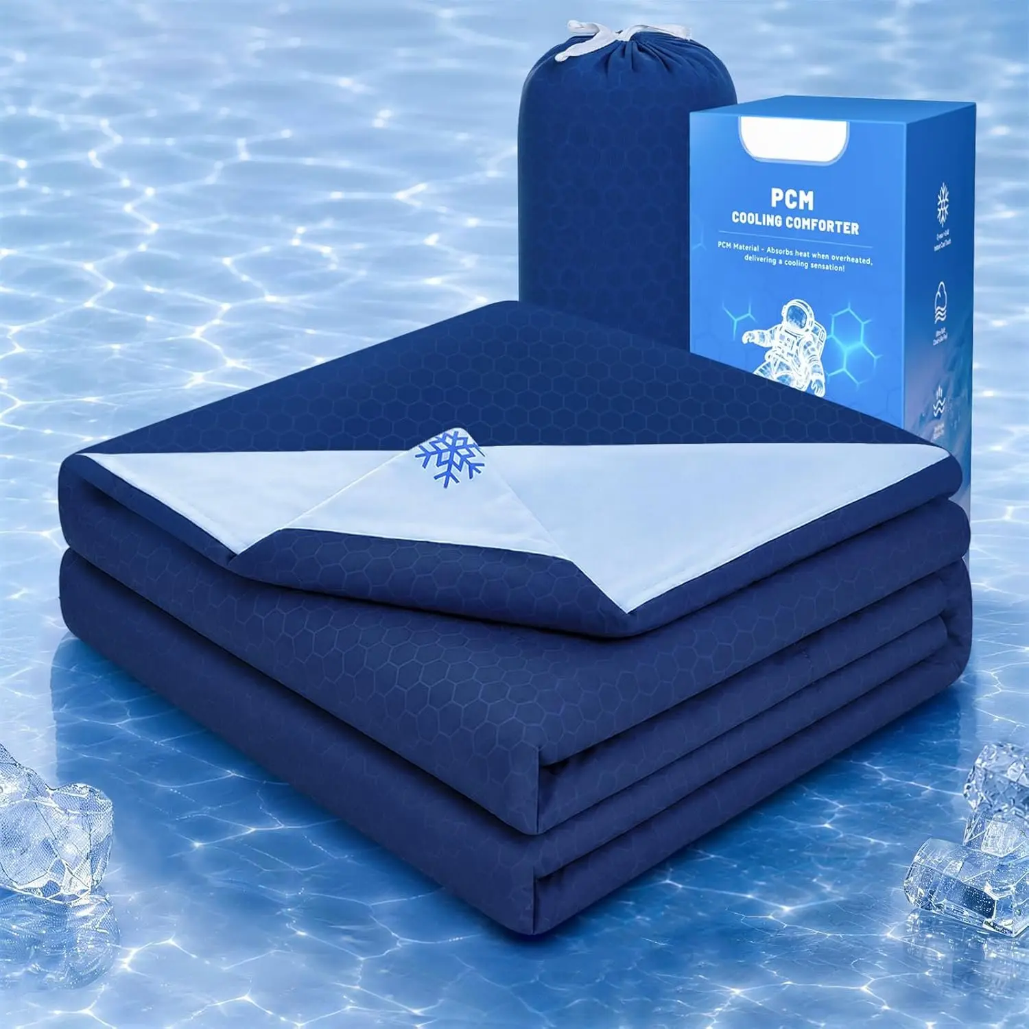 Cooling Blankets for Hot Sleepers PCM Technology Cold Comforter Q-Max >0.48 Summer Comforters Machine Washable  Lightweight Cool Blanket Adjusts Temperature Bedding for Night Sweats