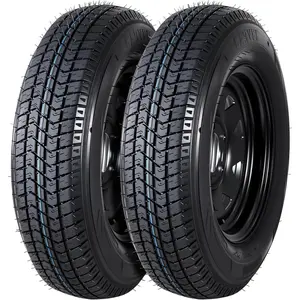 2-Pack Trailer Tire On Rim ST175/80D13 Trailer Tires and Wheels 5 Lug on 4.5 in PCD Trailer Tires with 13 in Rims Load Range C 6PR Black