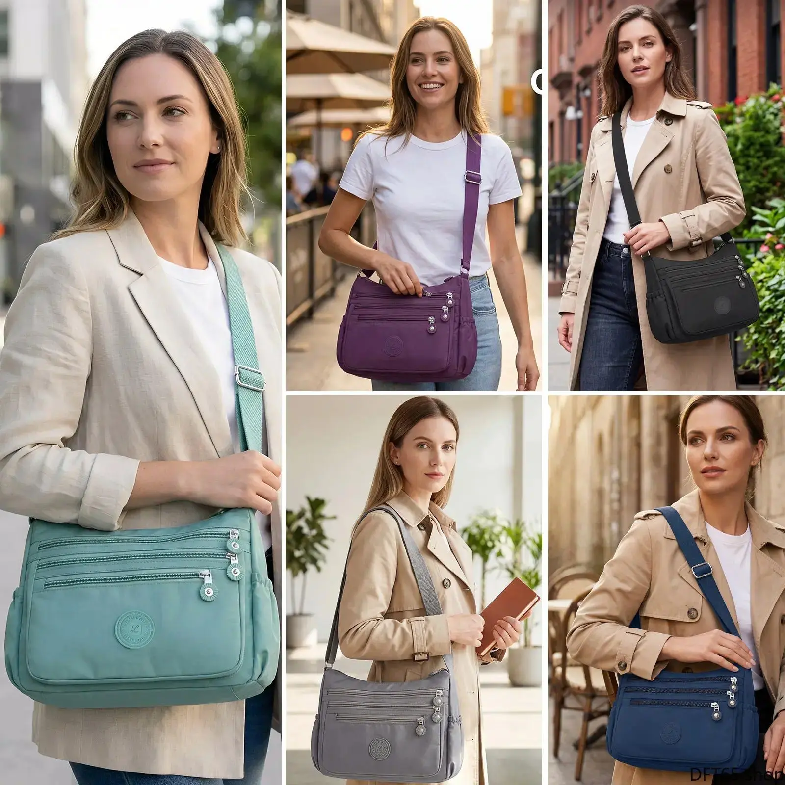 Women's Waterproof Nylon Oxford Anti-Theft Crossbody Shoulder Bag - Large Space, Multi-Layer Partition Pockets, Adjustable Strap, Smooth Wear-Resistant Fabric, Zipper Closure - Casual Use for Daily Travel, Thoughtful Gift Accessory, Adjustable Size, Mothe