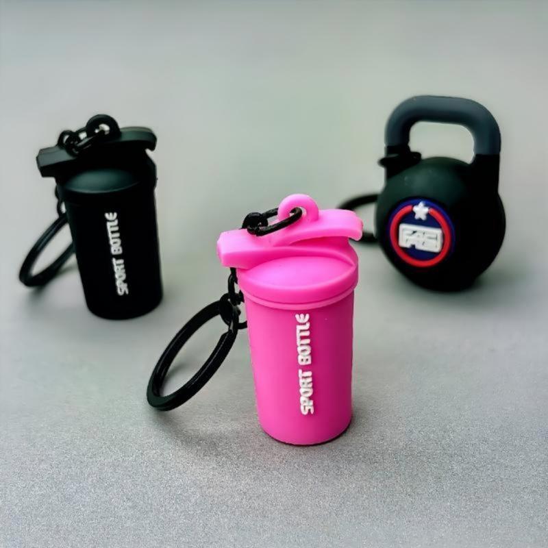 Mini Shaker Bottle Keychain - Silicone Fitness Cup with Protein Powder ...