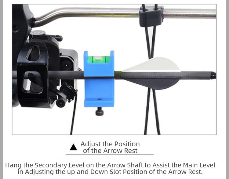 Compound Bow Tuning Level - Mini Bubble Level for Arrow Rest Calibration, Ensures Perfect Bow Alignment, Must-Have Gear for Archery Shops & Home Tuning
