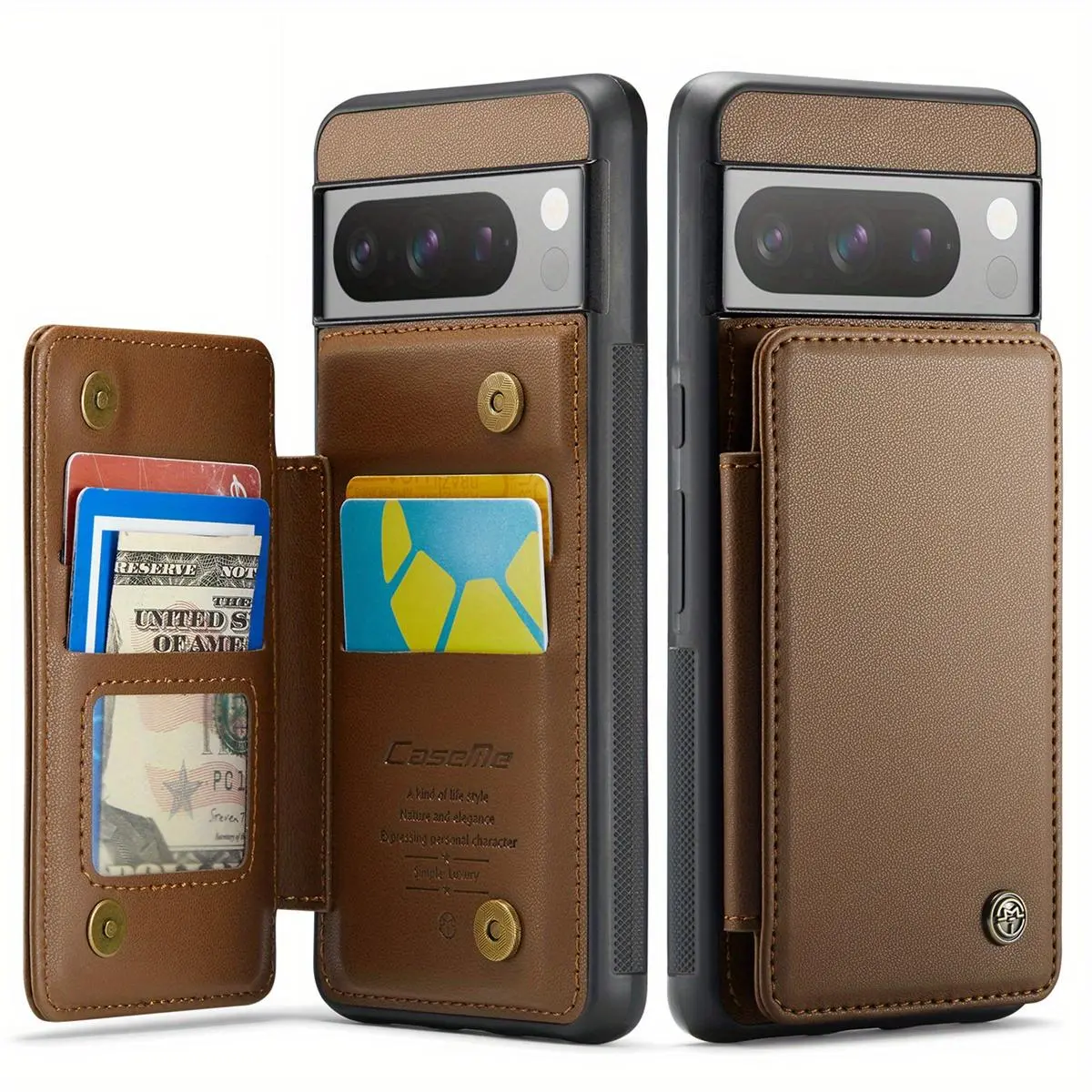 Case For Google Pixel 8 Pro Pixel 8 Case With Card Holder Wallet Case For Women Men With RFID Blocking, Durable Leather Kickstand Magnetic Clasp Shockproof Phone Case
