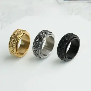 “Eye of God” Stainless Steel Rotating Vintage Titanium Ring—A Stylish Piece of Jewelry and A Unique Unisex Gift Perfect for Anniversaries, Birthdays, and Holidays