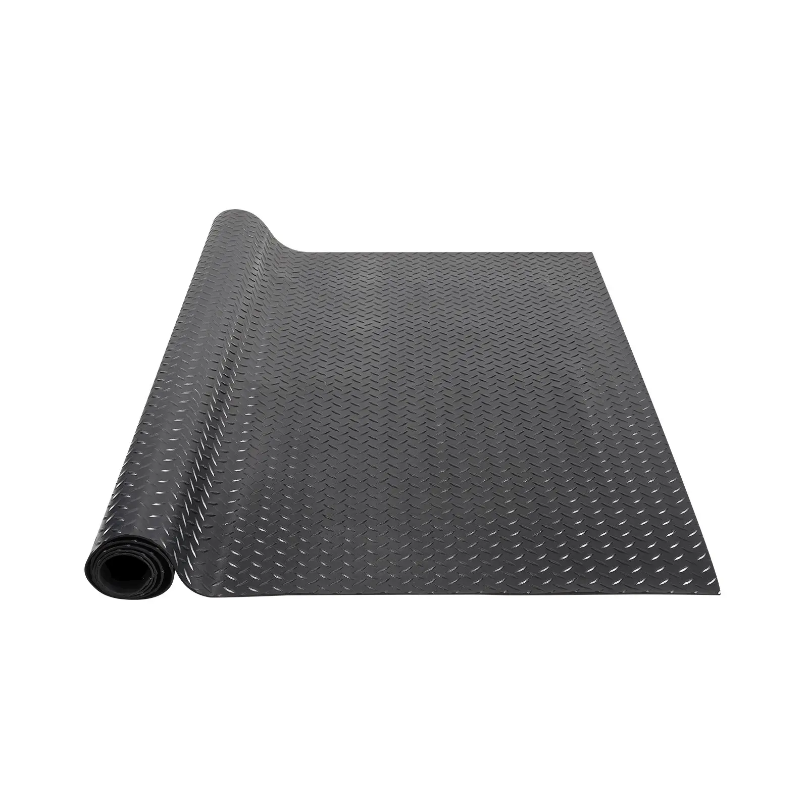 VEVOR Diamond-Plate Rubber Flooring Roll, 3 mmx 4 ftx 8 ft Garage Floor Mat, SBR Rubber Garage Flooring Roll, Easy to Clean, Diamond Plate Rubber Mat for Under Cars, Garage Industry Gym, Black