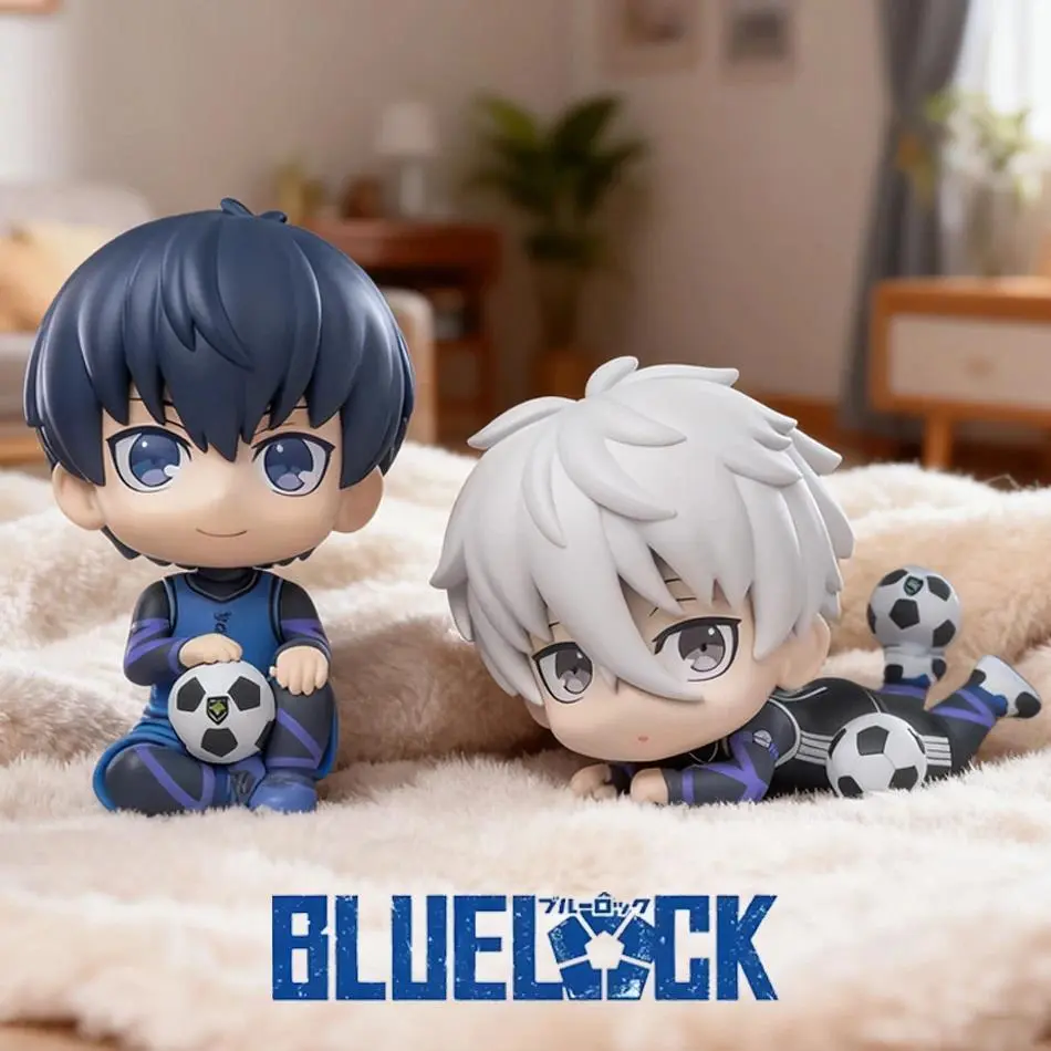 2025 BLUE LOCK Cute Nagi Yisagi Isagi Yoichi Sitting Action Figure PVC Doll Tabletop Model Anime Peripheral Creative Toys Gifts