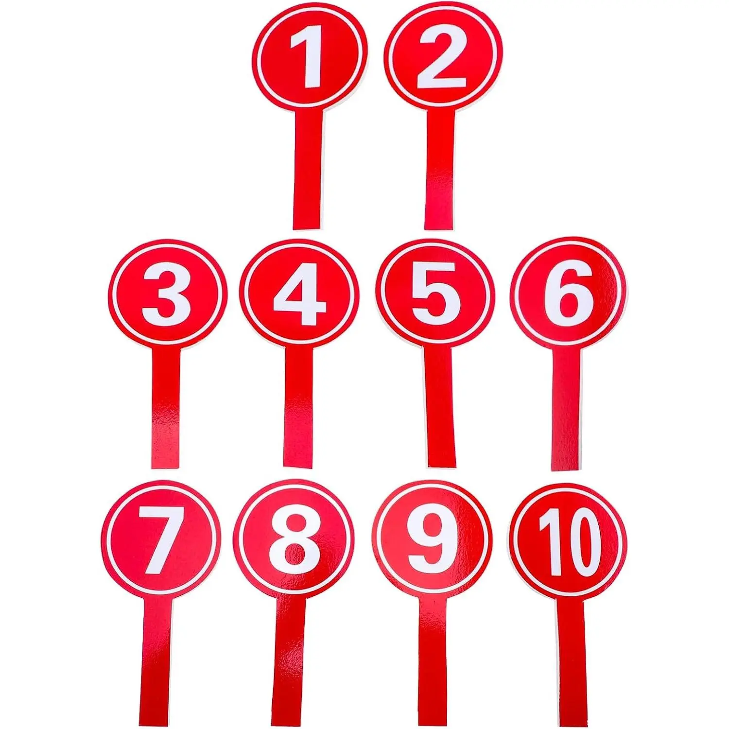 Handheld Number Paddles 1-10 10 Pack Score Boards for Judges Referees Voting and Auction Use 7.48 X 3.74 in Practical Handle Boards