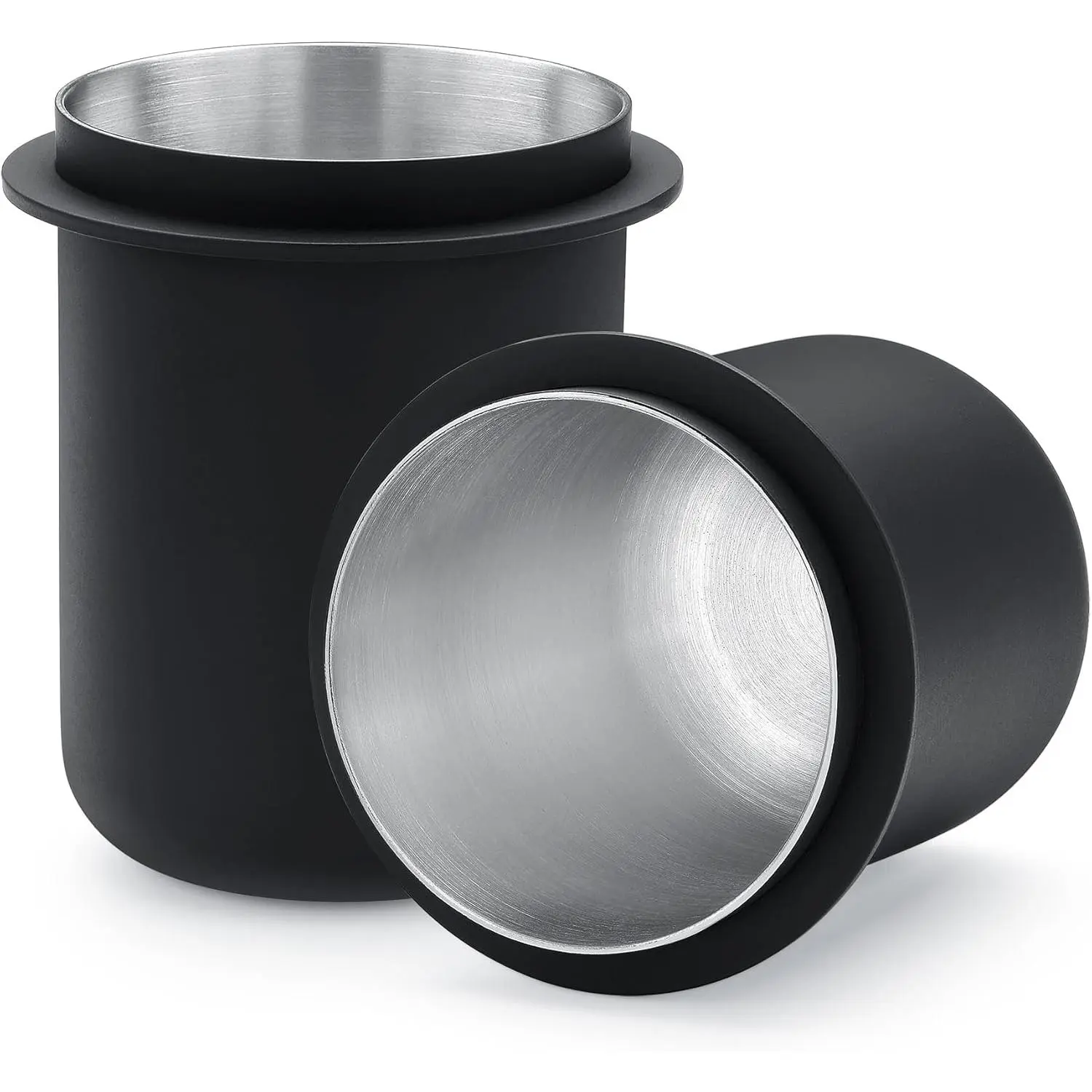 58mm Dosing Cup - Espresso Coffee Dosing Cup Compatible with 58mm Portafilter - Non-stick coating Black - 304 Stainless Steel - Espresso Machine Accessory - Tall Version