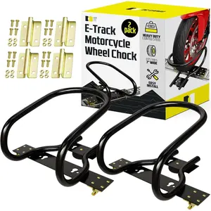 E-Track Upright  Tire Wedge - Removable & Bolt-Down  Wheel Chocks for  Floor (Pack of 2)