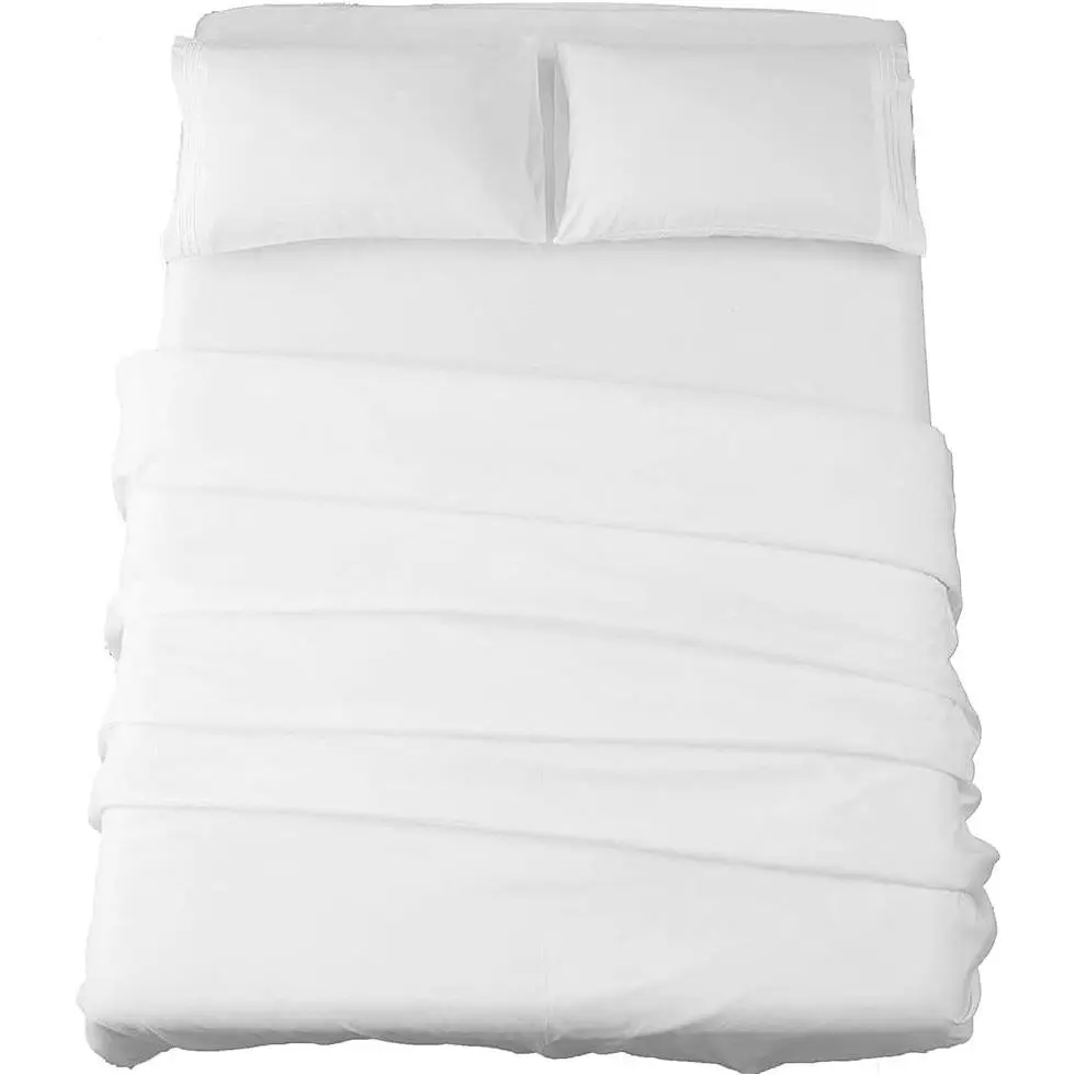 Bed Sheet Set Super Soft Microfiber 1800 Series Luxury Egyptian Sheets 16-Inch Deep Pocket Wrinkle and Hypoallergenic-4 Piece(Queen White)