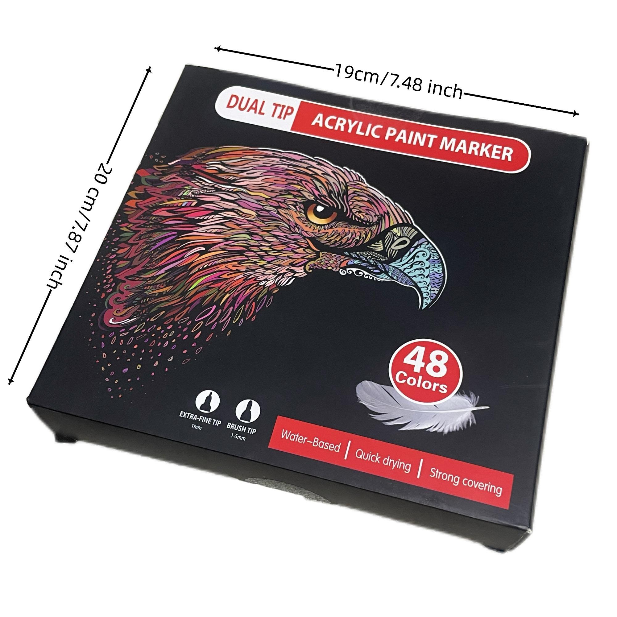 Double Head Acrylic Paint Marker, 1 Set Glass Album Ceramic Art Coloring Pen Set, Coloring Markers, Graffiti Markers, Professional Painting Set, Acrylic Drawing Markers, Summer Gifts