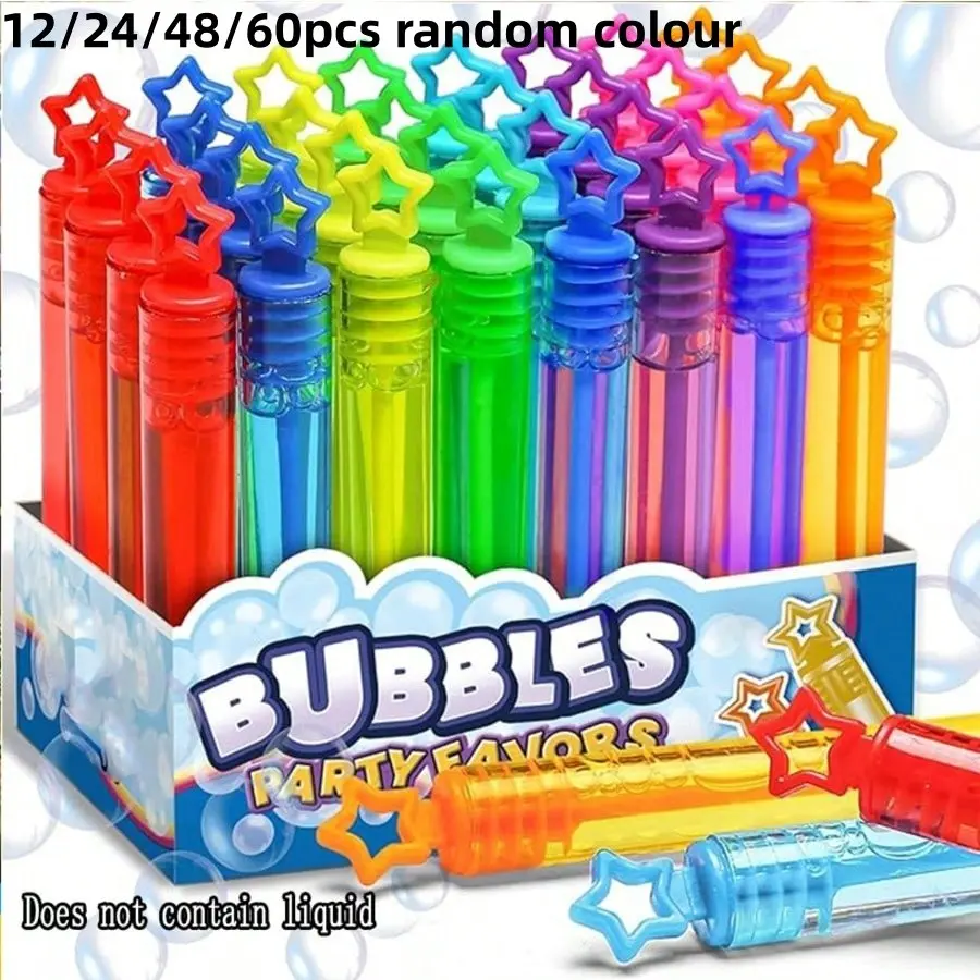 12/24/48/60pcs Mini Manual Bubble Toy, Colorful Bubble Tubes, Wedding Party Atmosphere Props, Dinosaur Handheld Bubble Wand, Kids Interactive Toys, Handheld Bubble Maker
