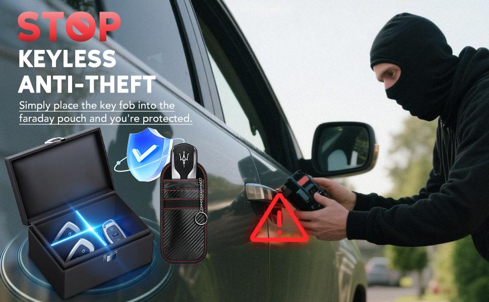 Faraday Box for Car Keys, Key Fob Signal Blocker Rfid Box for Car Keys, Faraday Key Fob Protector Signal Blocking Box