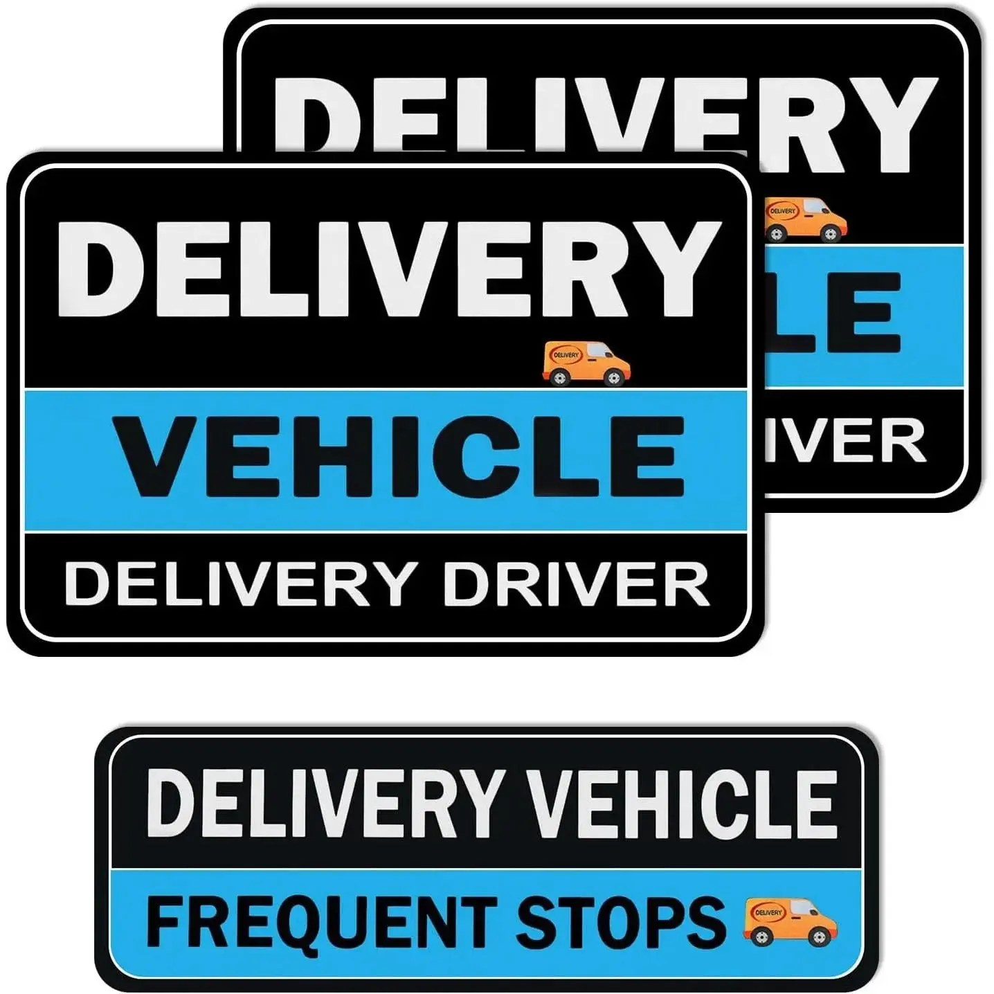 3PCS Delivery Driver Magnet for Car Reflective,Strong Magnetic Delivery Driver Sign Frequent Stops Car Magnet,Universal Deliveries Sign for Cars for Reminding Other Drivers