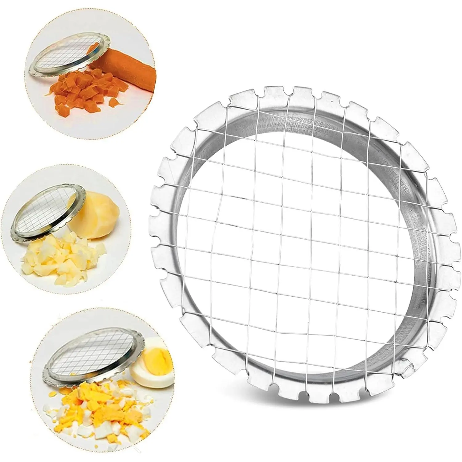 Egg Chopper Stainless Steel Egg Slicer Fruit Cube Cutter Salad Tomato Potato Cutter