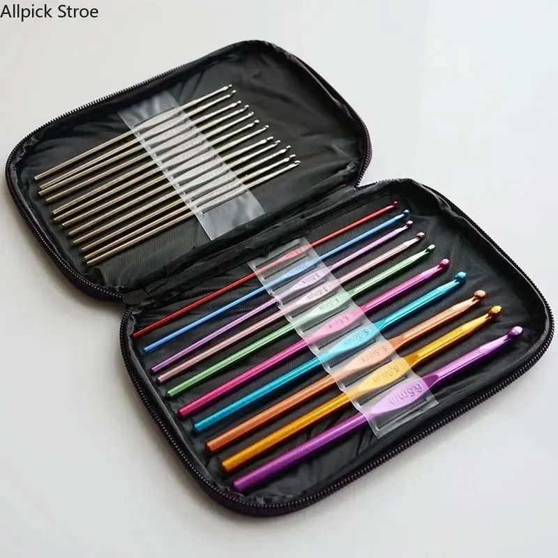 22PCS Ergonomic Aluminum Crochet Hooks Set, Multi-Color Soft Grip Crochet Needles 2-8mm, Knitting & Crochet Supplies for Beginners, DIY Yarn Craft Tools, Sewing & Weaving Accessories