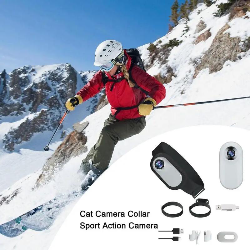 Wireless Dog Collar Camera HD 1080P Video Recording, Waterproof Pet Action Camera for Outdoor Adventures, Training Sessions, and Pet Monitoring