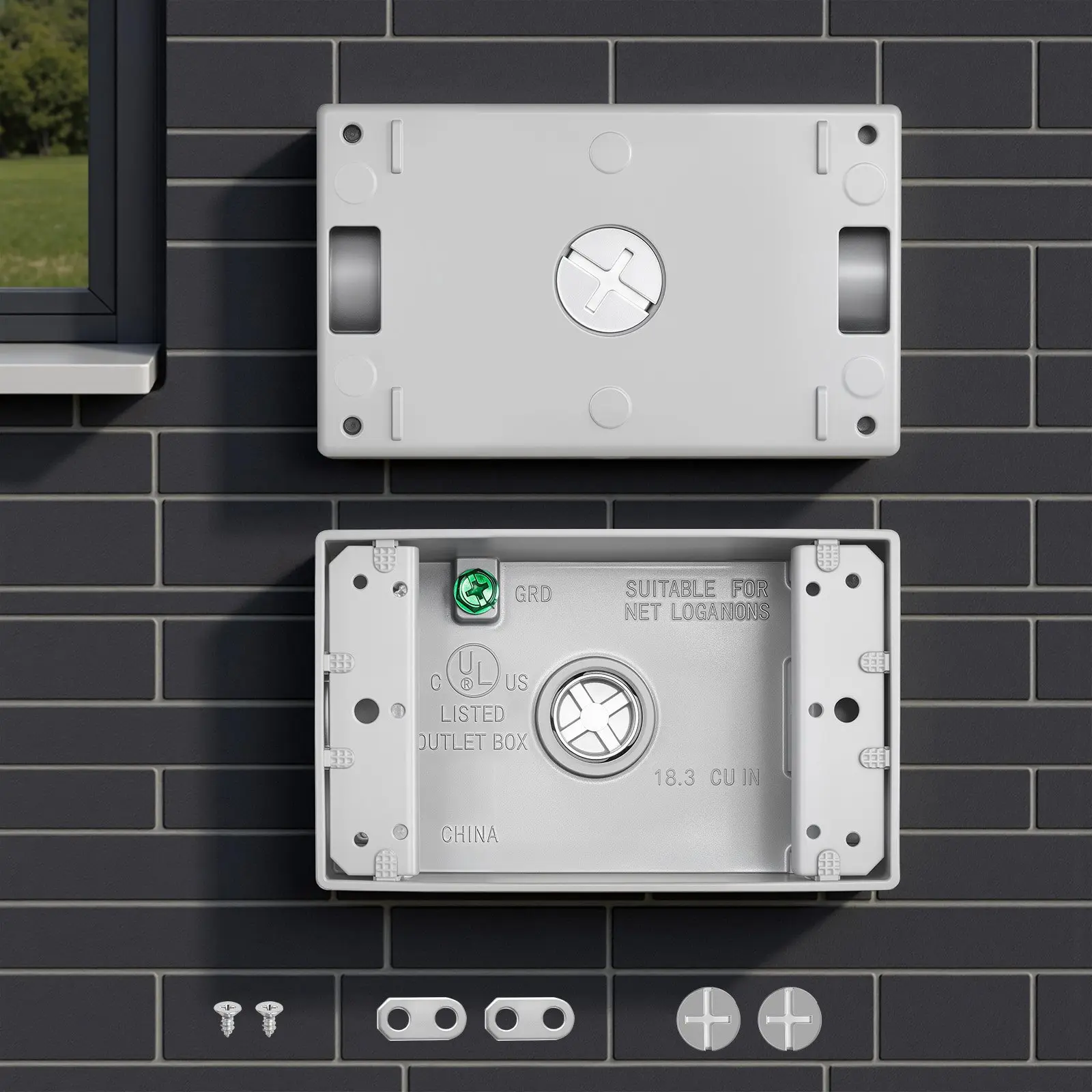 【DealsForYouDays】VEVOR Outdoor Electrical Box, 4.5x 2.8x 2 in, Weatherproof Outlet Junction Box, Suitable 1/2-Inch or 3/4-Inch Electrical Conduit, 18.3 Cu. In Large Capacity Plug Receptacle Protector, 4PCS, Gray