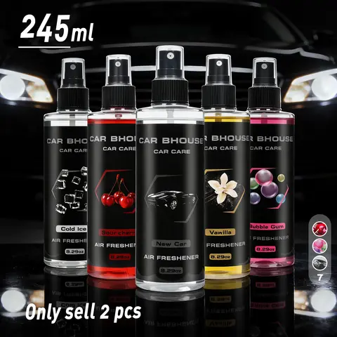 Multi-scents Combinations Car Fragrance Spray Set, Portable Car Air Freshener, 8.29oz/245ML X 2pcs Large Capacity, Long-Lasting Fragrance, Car Odor Remover, Suitable for Car, Home, Office, Hotel, Gift, Car Perfume, Car Smell Products