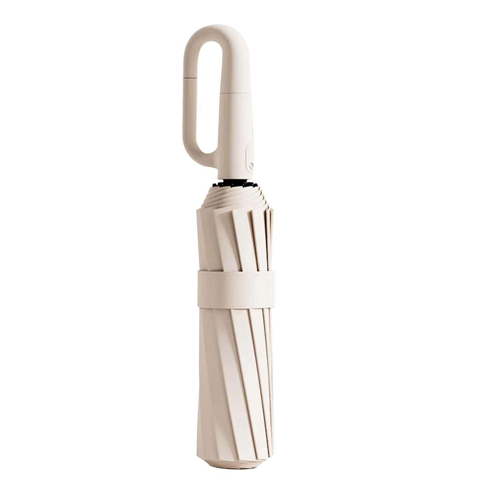 10-Rib Windproof Automatic Folding Umbrella with Loop Handle, Compact Fold, UPF50+ Sun & Rain Protection, Portable Compact Umbrella, Stylish Design, Suitable for Both Men and Women.