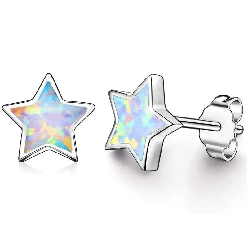 Star Stud Earrings for Women Colorful Cute Daily Wear Ear Accessories