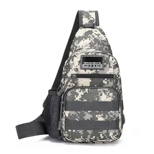 Men's backpack for outdoor travel is convenient. It has a water bottle holder, a mesh pocket on the shoulder strap, and adjustable shoulder straps. It is a stylish single-shoulder bag that is durable.