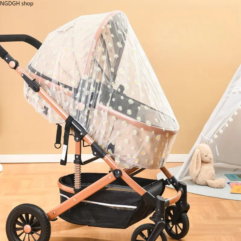 Cute Floral Pattern/Star Stroller Canopy & Cover - Breathable Transparent Mesh, Sun Shade, Rain Protection, Lightweight Portable Outdoor Walk Travel Baby Accessory, Prop 65 Safe, Stroller Sun Shade