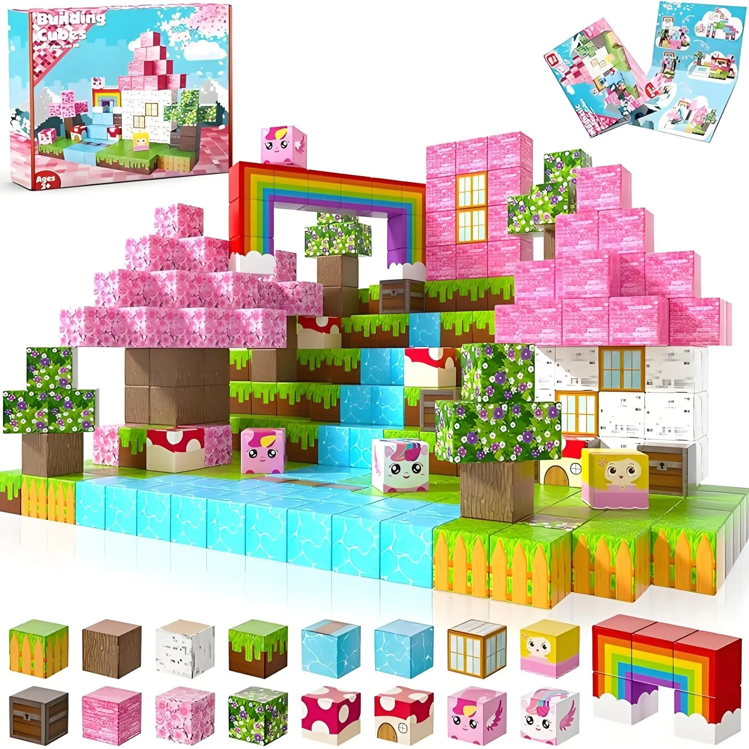 100pcs Magnetic Building Blocks, Unicorn Puzzle Toys, Educational Assembly Set, Perfect for Birthday, Party, Halloween, Christmas Gifts