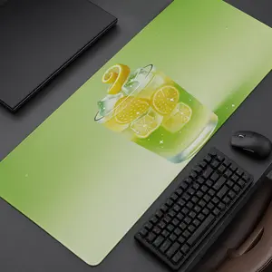 Extra Large refreshing lemon lime drink Mouse Pad,Non Slip Rubber Pad,Desktop Decoration Drotection Pad,Washable,Lock Edge Multi Size,Premium Multipurpose Mousepad For Home,Office,Gift for Family and Friends