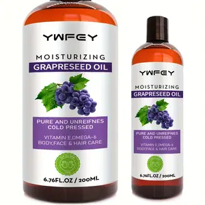 200ML Grape Seed Oil, Pure Natural Carrier Oil, Ideal for Skincare & Haircare, Rich in Antioxidants, Gentle on Skin, Long-Lasting Formula