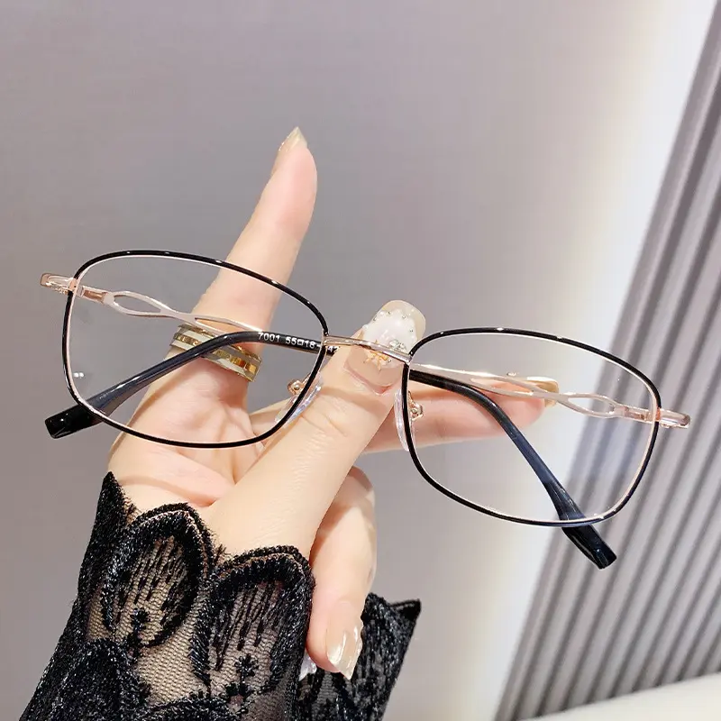 Vintage Metal Square Frame Eyeglasses for Adults, Unisex Readers with High Clarity Blue Light Blocking Lens for Daily Use, Eye-Safe Non-Prescription Glasses, Durable Metal Frame Non-Prescription Glasses, Black Metal Non-Prescription Glasses