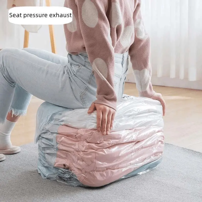 6-Pack Vacuum Storage Bags, Press Seal Space-Saving Compress Bag, Ideal for Clothes, Blankets, Travel, Moving, Emergency Storage