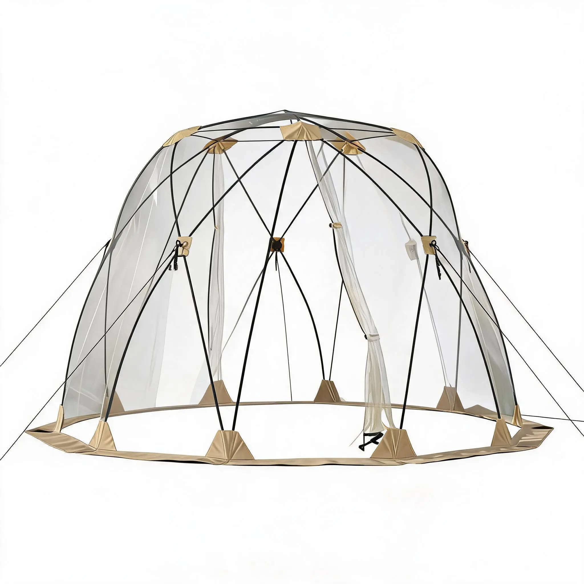 Fully Transparent TPU Cloth Bubble Tent 10x10 FT - Pop Up Dome Shelter with Immersive 540° Panoramic Views, Roomy Space for 4-8 People, Weatherproof, Windproof, Waterproof Year-Round Outdoor Camping Sun Shelter for Patio, Sports Events