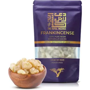 100 Grams (3.5 Ounce) Bulk Boswellia Sacra Frankincense Resin, Natural Olibanum Gum Luban Church Incense