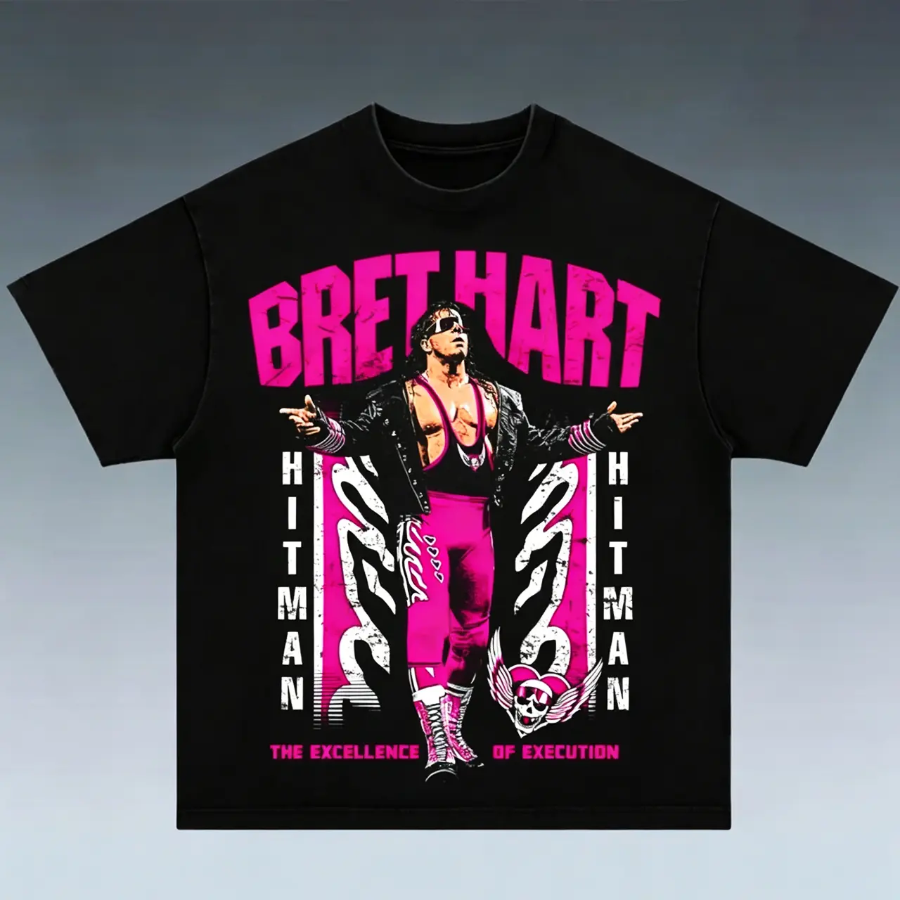 Vintage Oversized Graphic Tee WWE Inspired Wrestling Shirt Bret Hart Unisex Streetwear T-Shirt