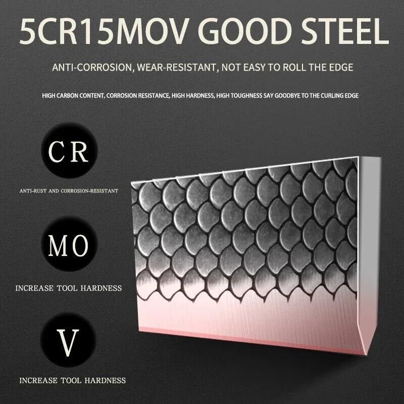 Selected Stainless Steel Fish and Meat Kitchen Knife with Ergonomic Handle - Sharp and Durable Versatile Meat Cleaver for Everyday Home Cooking and Outdoor Food Preparation