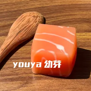 Thick Cut Salmon Squishy Seafood Series Squeeze Toy Food Grade Silicone Stress Relief Fidget Toy