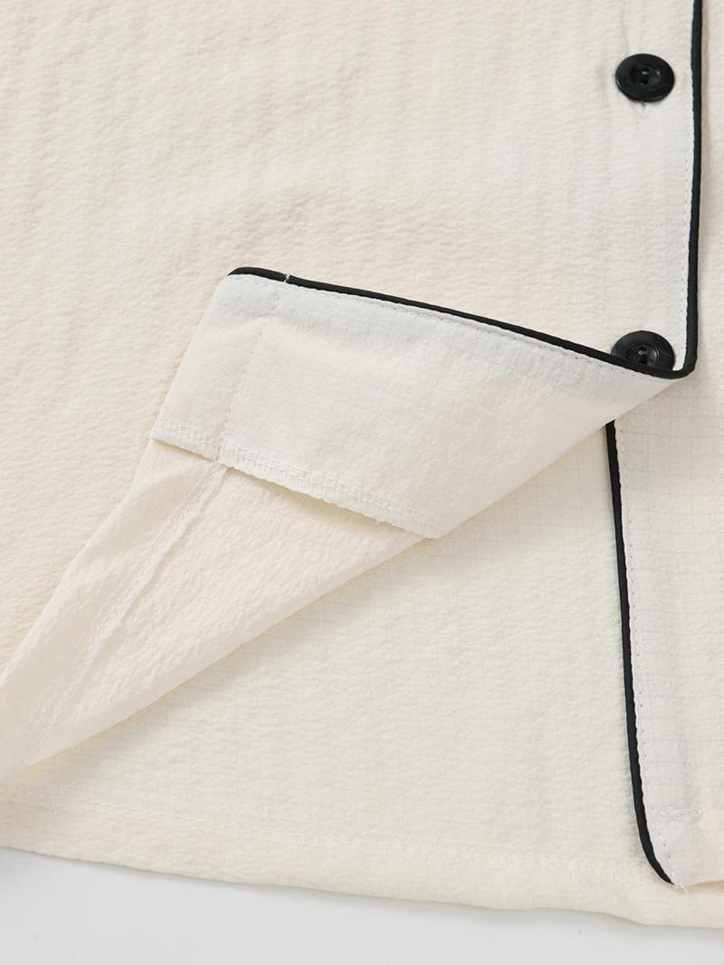 Women's Heart Embroidery Short Sleeve Top & Shorts Pyjama Set, Casual Comfy Pj Set for Women, Women's Sleepwear & for All Seasons, Pajama Set, Sleepwear Pajamas Set