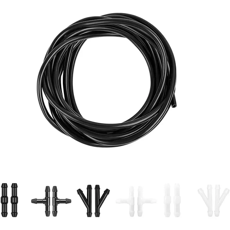 12 count Windshield Washer Hose Kit, Rubber Wiper Fluid Tubing Kit Connect  Water Pump and Nozzles,   Accessories Suitable for  Windshield Washer Tubing