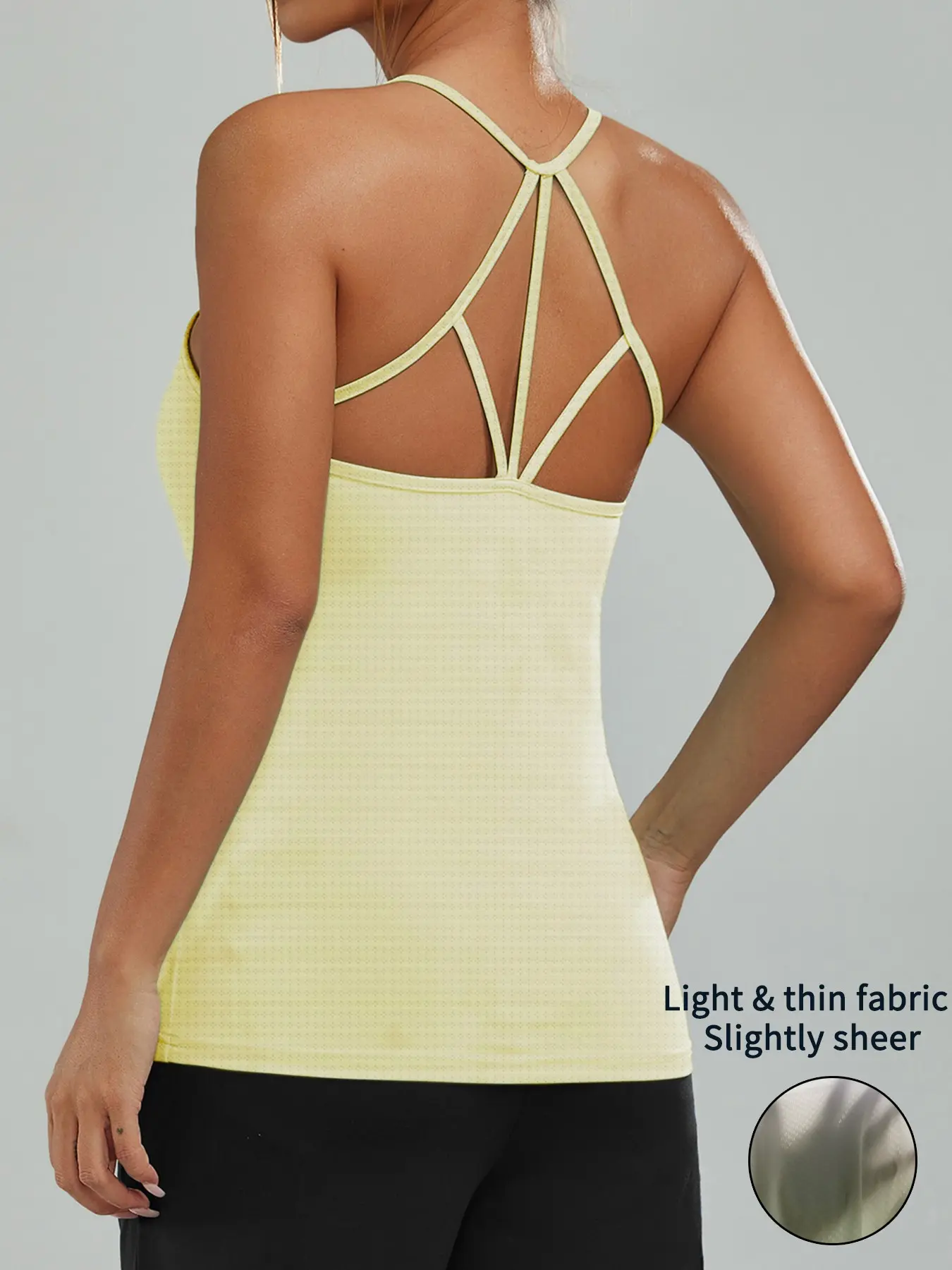 Women's Summer Backless Cross Strap Sports Bra, Breathable Elastic Thin Tank Top, Ideal for Gym Running Outdoor Activities