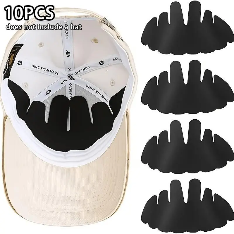 10-Pack Hat Sweatband Replacement Set, Adjustable Breathable Inner Band for Baseball Caps, Easy Installation, Comfortable Fit