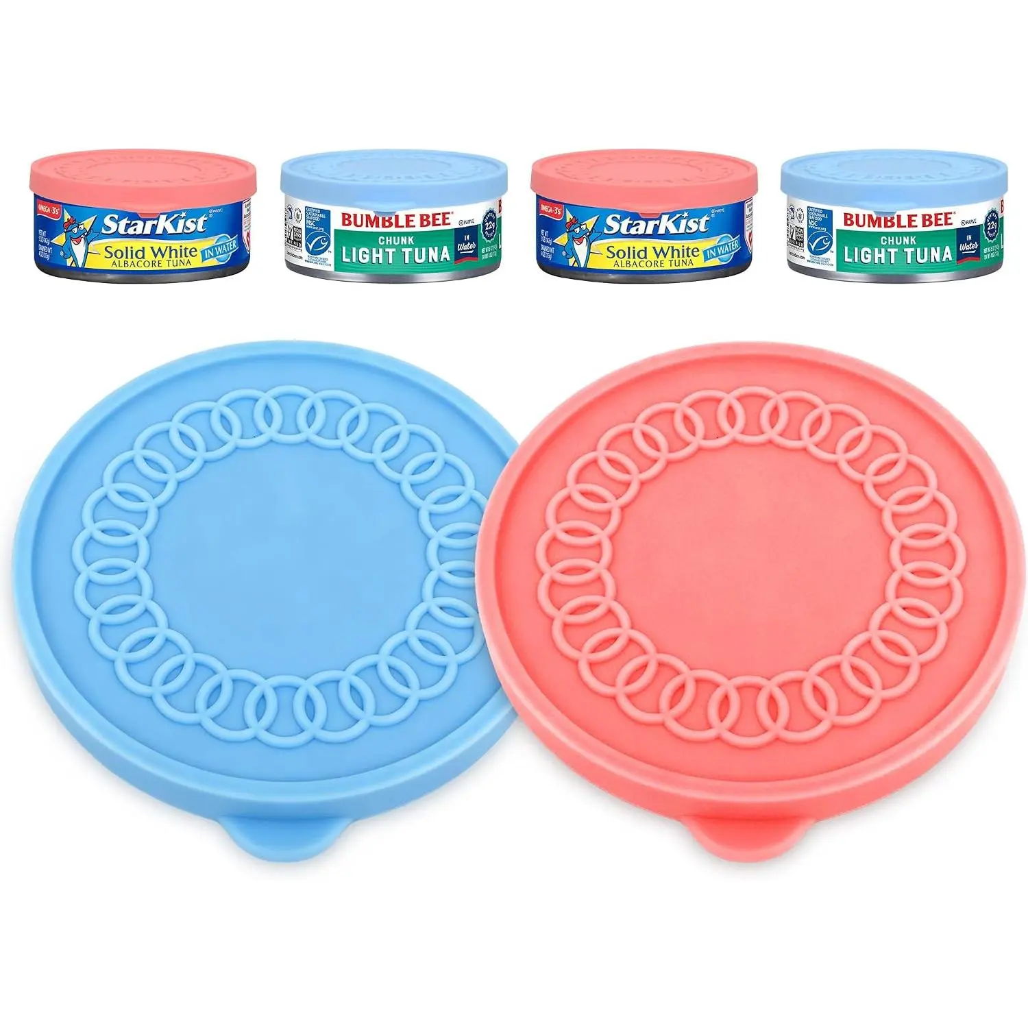 2Pack 3.35 inch  Can  for Bumble |StarKist|Chicken of the Sea 5oz Tuna Can| Can 5oz,Can Covers for 3.35 inch Canned Goods, Tuna Can  Can Topper Saver